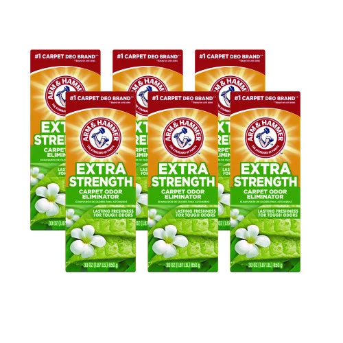 Arm & Hammer Deodorizing Carpet Cleaning Powder, Fresh, 30 oz Box, 6/Carton (3320011538)