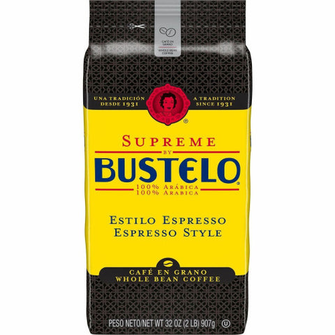 Cafe Bustelo Supreme by Bustelo Whole Bean Espresso WB Coffee (21892)