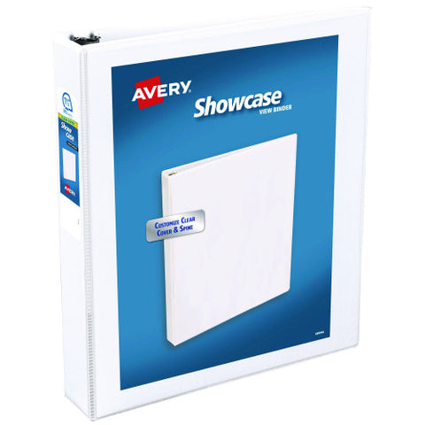 Avery Showcase Economy View Binders with Slant Rings, 3 Rings, 1.5" Capacity, 11 x 8.5, White (19651)