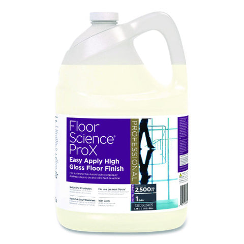 Diversey Floor Science ProX Easy Apply High Gloss Floor Finish, 1 gal Bottle, 4/Carton (CBD562405)