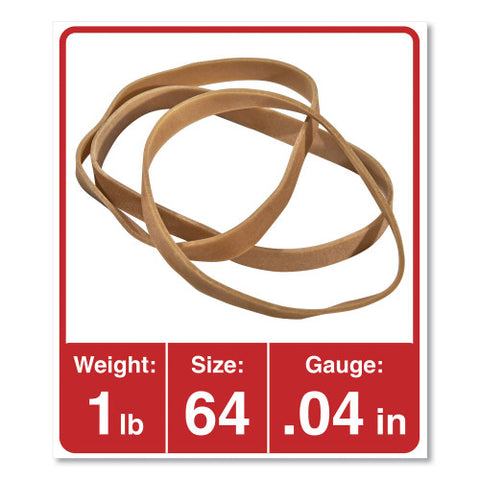 Universal Rubber Bands, Size 64, 0.04" Gauge, Beige, 1 lb Bag, 320/Pack (UNV00164)