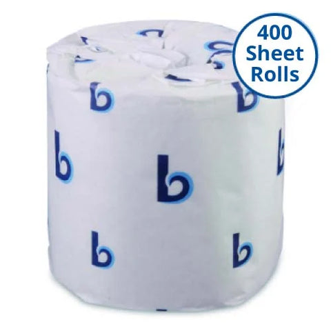 Boardwalk® Standard Toilet Paper, 2-Ply, 400 Sheets, 96 Rolls (BWK6144)